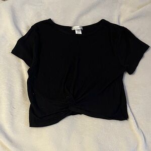 Wild Fable Black Short Sleeve Twist Tee